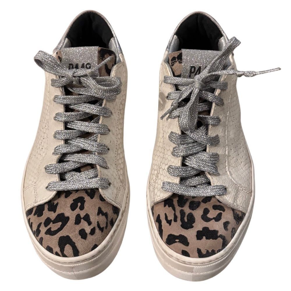 P448 Thea Platform Sneaker in Python Roccia - Picture 2 of 6
